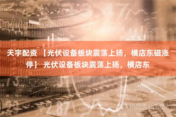 天宇配资 【光伏设备板块震荡上扬，横店东磁涨停】 光伏设备板块震荡上扬，横店东