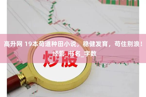 高升网 19本苟道种田小说，稳健发育，苟住别浪！_经营_书名_字数